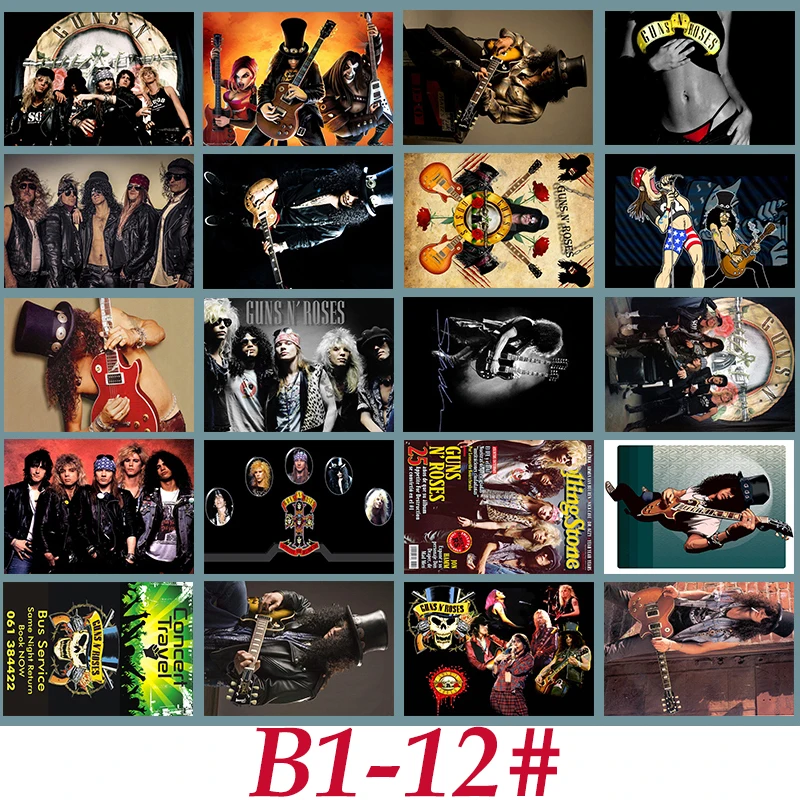 Классическая наклейка серии B1 12 # Guns n'roses 20 шт. ПВХ Дорожный чемодан велосипед