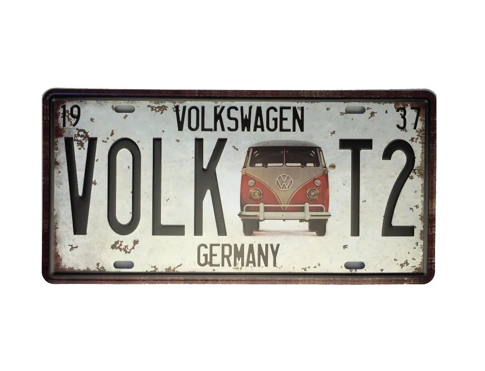 6x12 дюймов оловянные знаки VOLK T2 VOLKSWAGEN настенные украшения винтажные металлические номерные знаки J& Y художественные декоры оловянные знаки JY-010