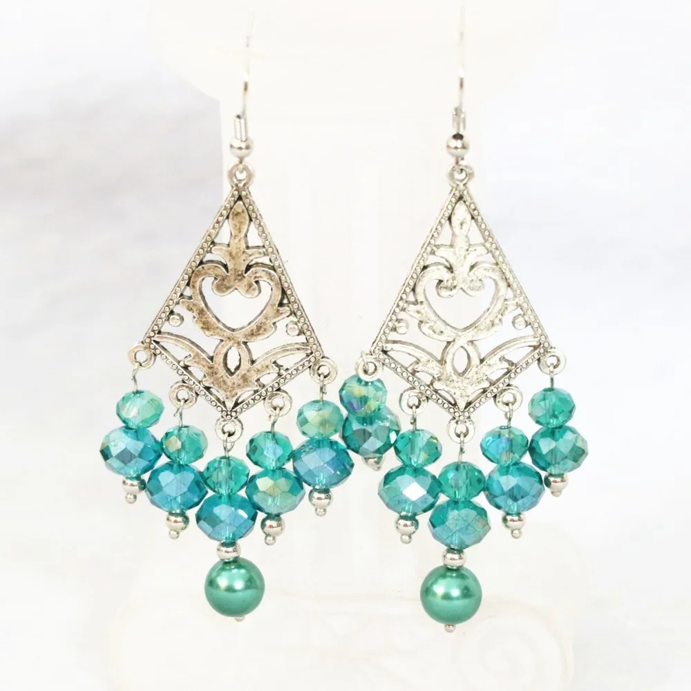 Винтаж малахитовый зеленый Круглый Shell Имитация Жемчуга счеты кристалл 7 рядов