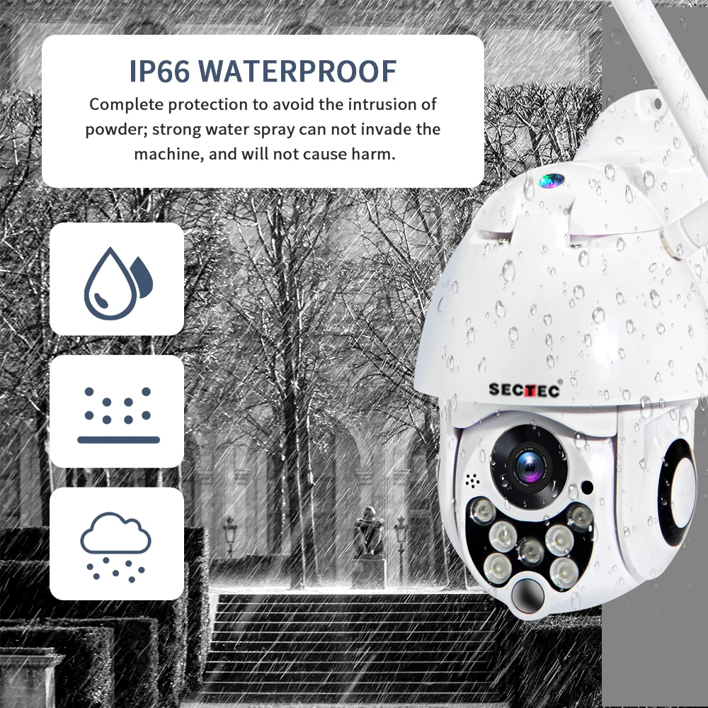 SECTEC 1080P PTZ IP камера с автоматическим отслеживанием Скорости Купола WiFi