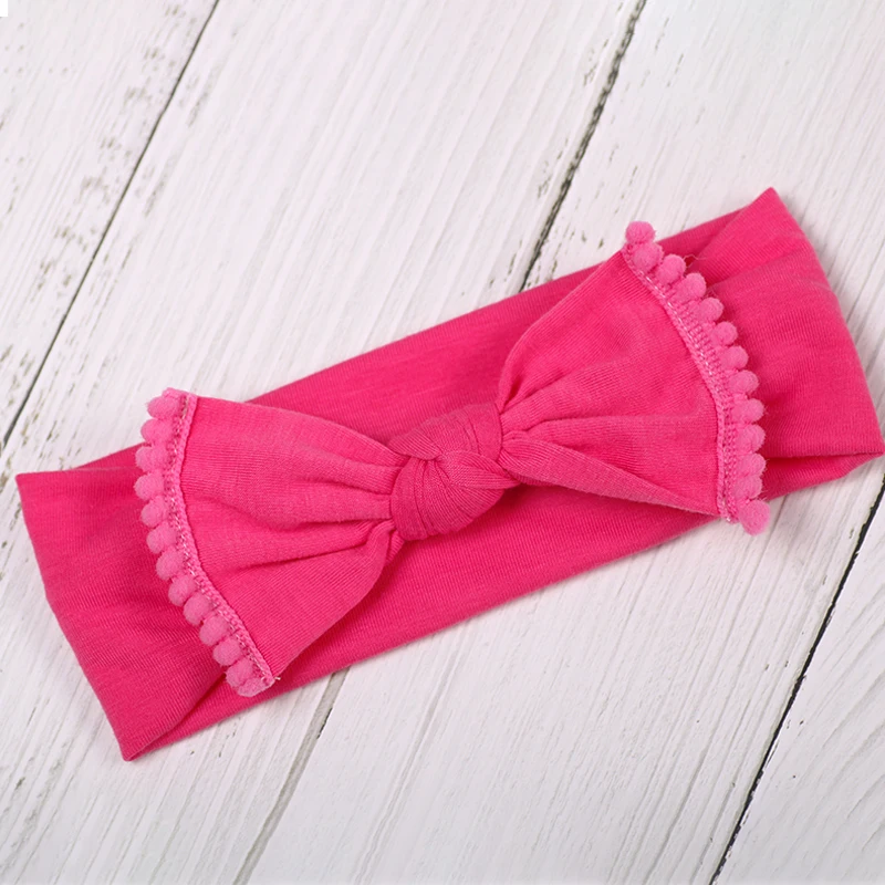 Ободок с бантом помпоном широкие хлопковые банты для девушки принадлежности