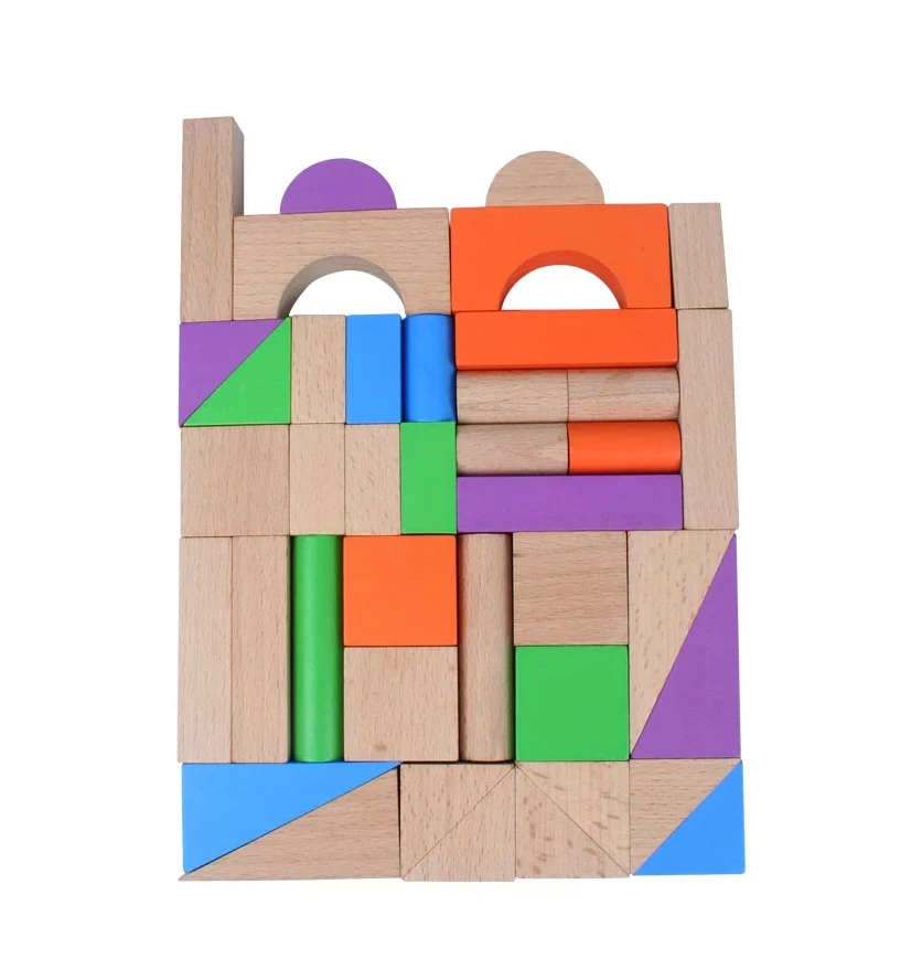 Обучающие деревянные игрушки Chanycore для детей строительный дом 40 шт. мм