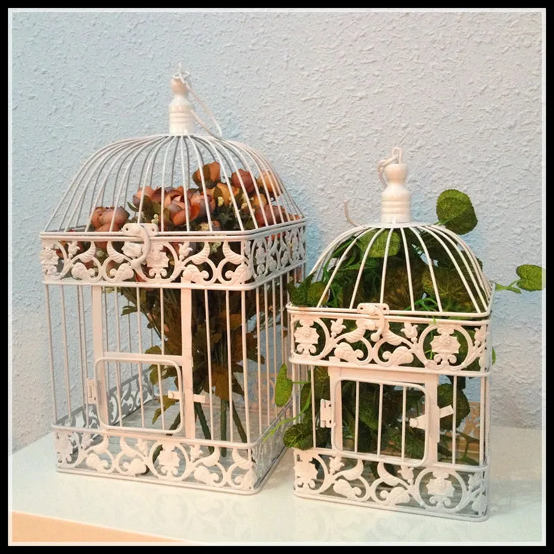 Европейский Стиль Мода железная кованая клетка белая маленькая птичья украшение