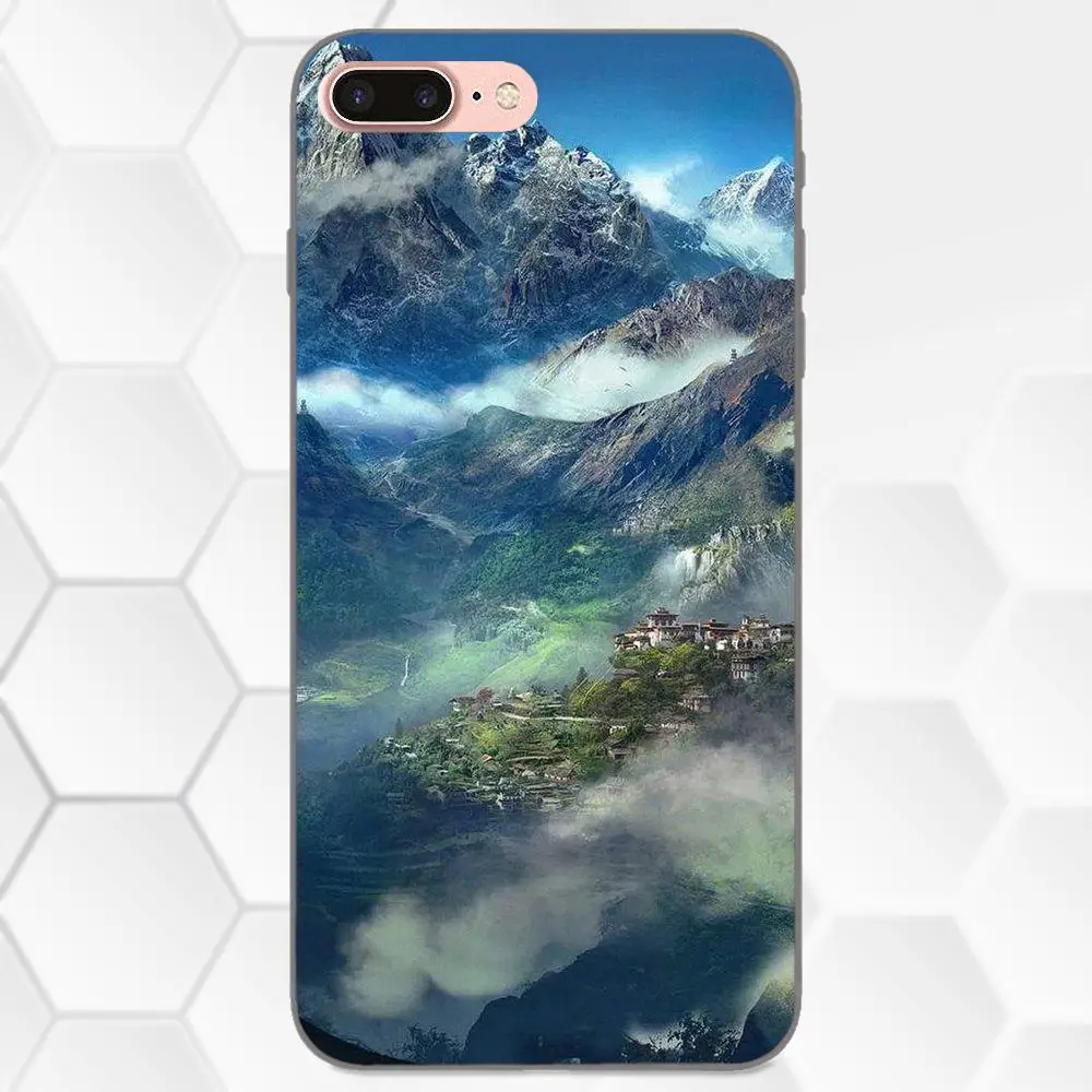 Diy Painted Mountain Landscape For Huawei Y3 Y5 II Y6 Y7 Y9 nova 2 Plus 2S 3i 4 Lite Prime 2017 2018 2019 | Мобильные телефоны и