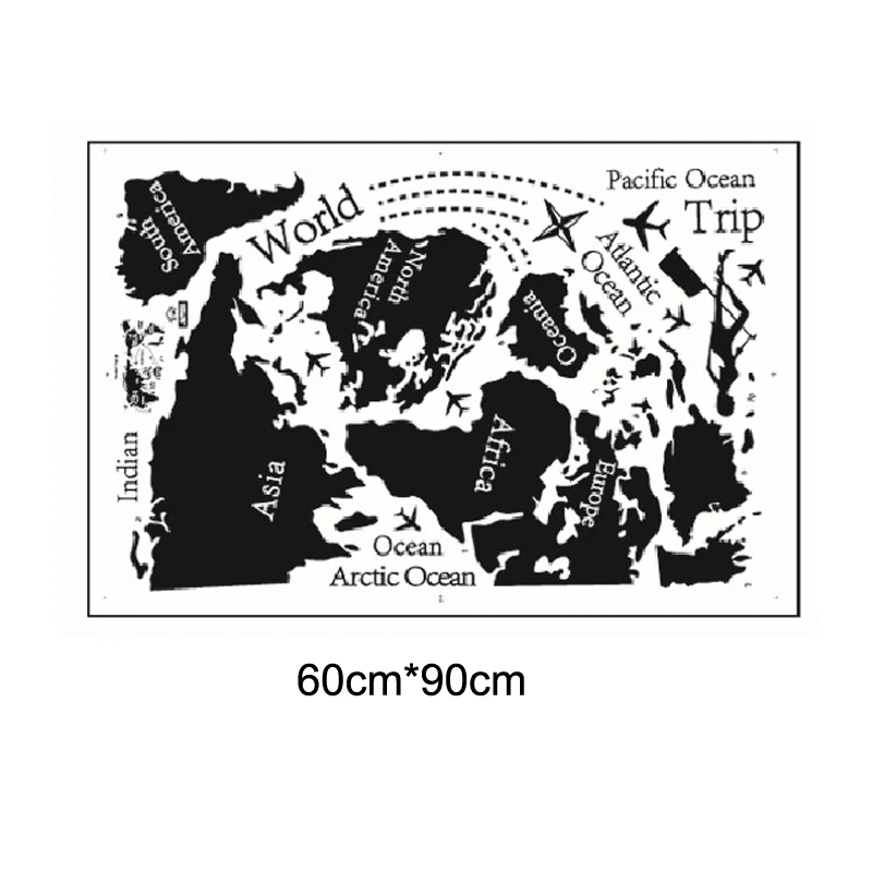 

World Trip Global Map Wall Sticker For Office Living Room Bedroom Home Decor Diy Wall Decal Pvc Mural Art