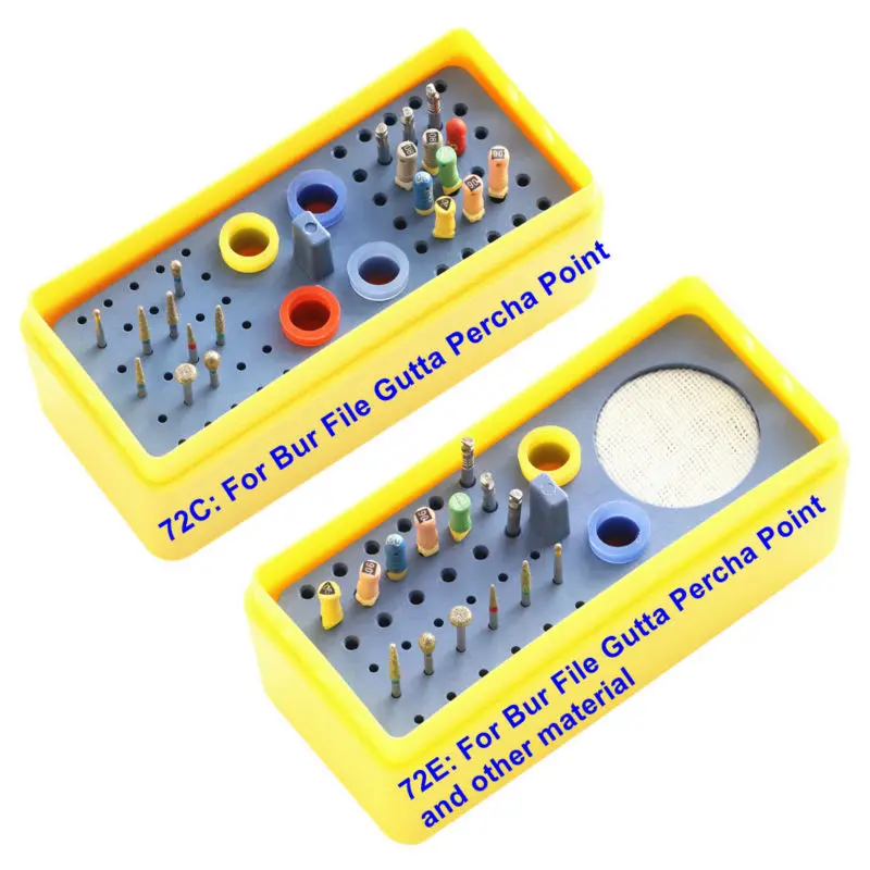 Dental Equipment 72 Holes Holder Block Diamond Burs Box Endodontic Files Reamer Gutta Percha Point Autoclavable Kit | Красота и
