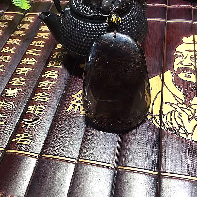 Natural Obsidian Pendant Golden Sword Ice Cream Crystal Frozen Flying Pursuit | Украшения и аксессуары