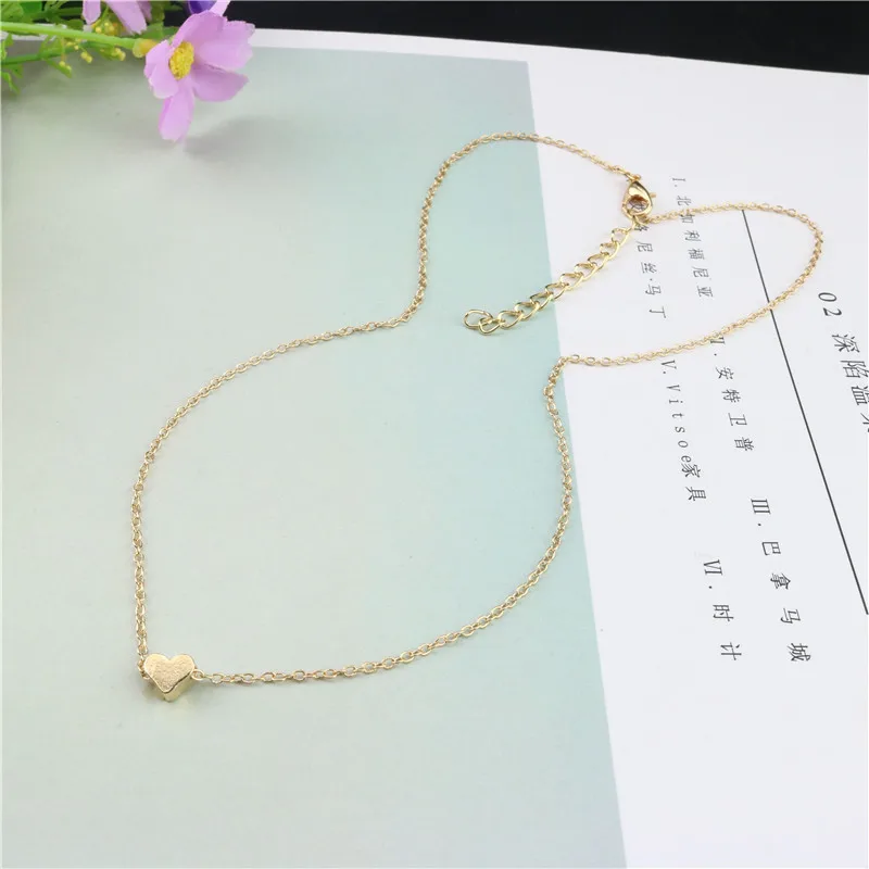 New Fashion Charm Women's Simple delicate Heart Chain necklace with simple collarbone Pendant For Women Gift Lucky Jewelry | Украшения