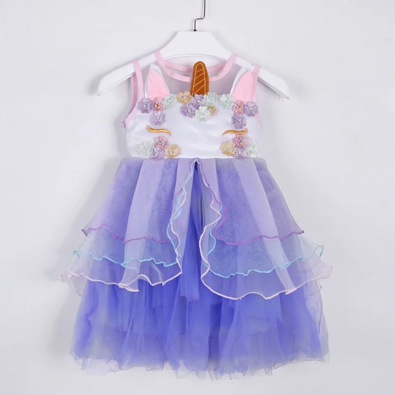 Colorful Children 2018 New Summer Unicorn Princess Dress Baby Girls Wedding Birthday Party Tutu Clothes | Детская одежда и обувь