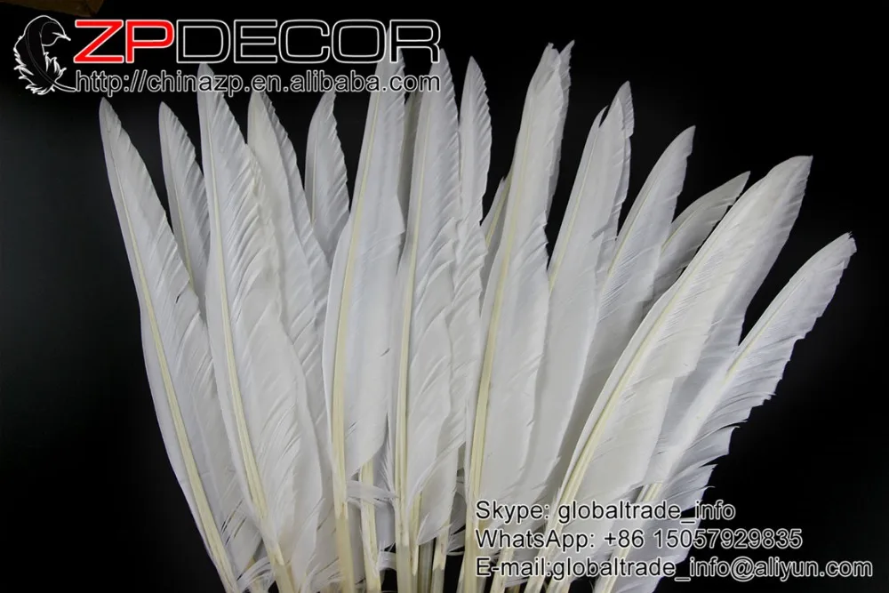 ZPDECOR 50 шт./лот 25-30 см (10-12 дюймов) ручной выбор натурального белого гусиного пера