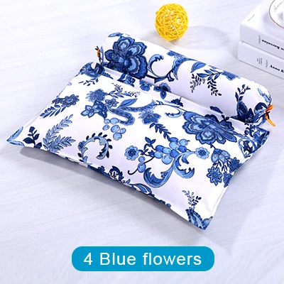 4-Blue-flowers Забота о здоровье гречневая подушка шелухи поддержка шеи шейки защиты полосой печати подушки для подарка путешествия постельные принадлежности Подушка для сна - Цвет: 4-Blue-flowers