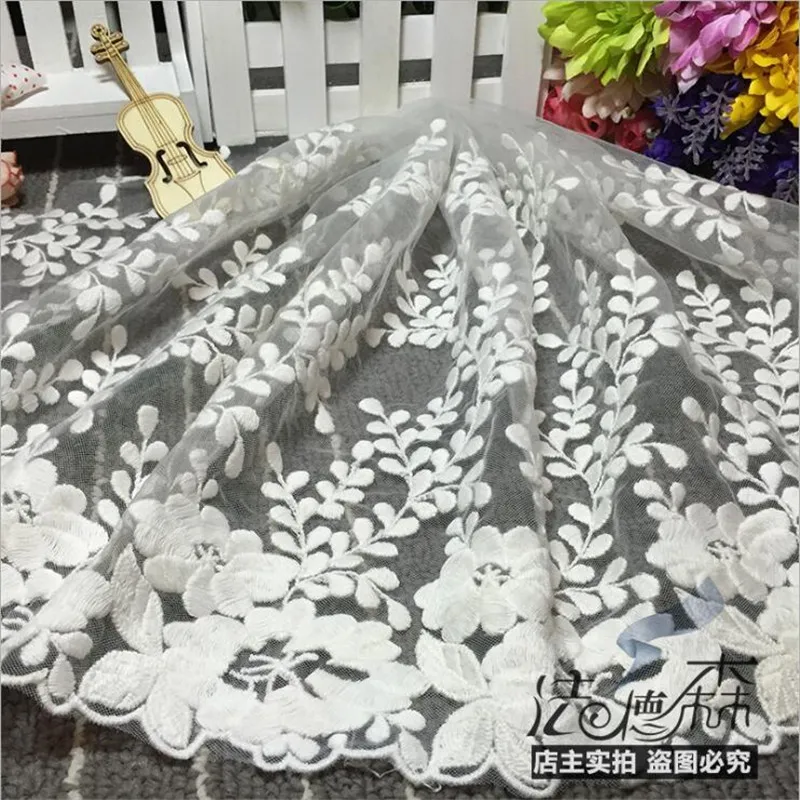 1Yd 35 см цвета слоновой кости/ажурная ткань черного цвета Venise кружевной отделкой вышивка украшения для шитья LW0144