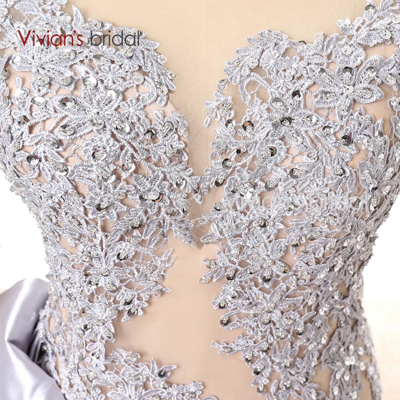 Vivian's Bridal платье на одно плечо с длинным рукавом кружевное вечернее русалки