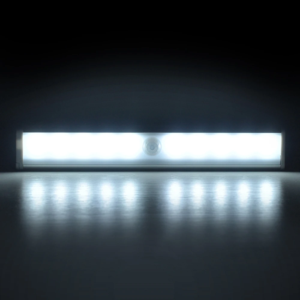 Беспроводной PIR датчик движения USB 10 LED шкаф спальня сенсор ночник для гардероба