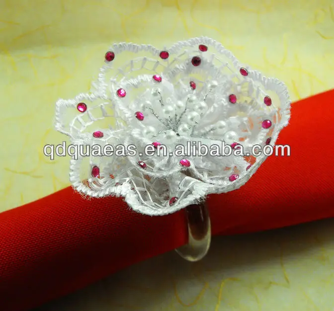 Хрустальный бриллиантовый лист дешевое кольцо для салфеток белый Шелковый