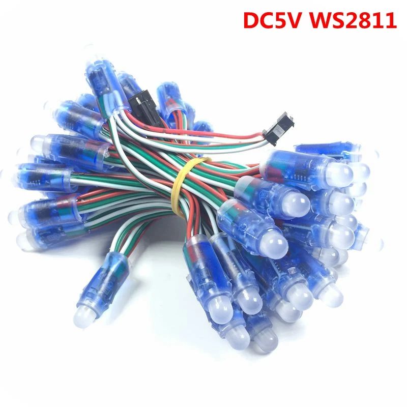 СВЕТОДИОДНАЯ Гирлянда WS2811 IC RGB 100 шт. постоянный ток 5 В/12 В 12 мм цифровой