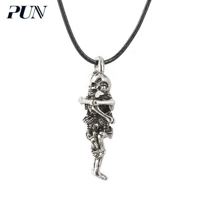 PUN ghost wolf tooth skull devil ожерелье подвеска в готическом стиле персонализированная