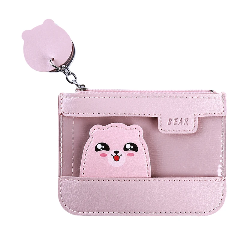 

New Cartoon Bear Coin Purse Splicing Gelatin Card Bag Kid Children Girl Coin Bag Student Creative Animal Cion Money Bag