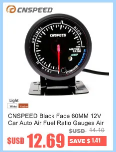 CNSPEED Shark style 7 цветов 12 в автомобильный вакуумный манометр метр для Honda Golf 2 mk2 Авто измерительное устройство для автомобиля POD универсальное
