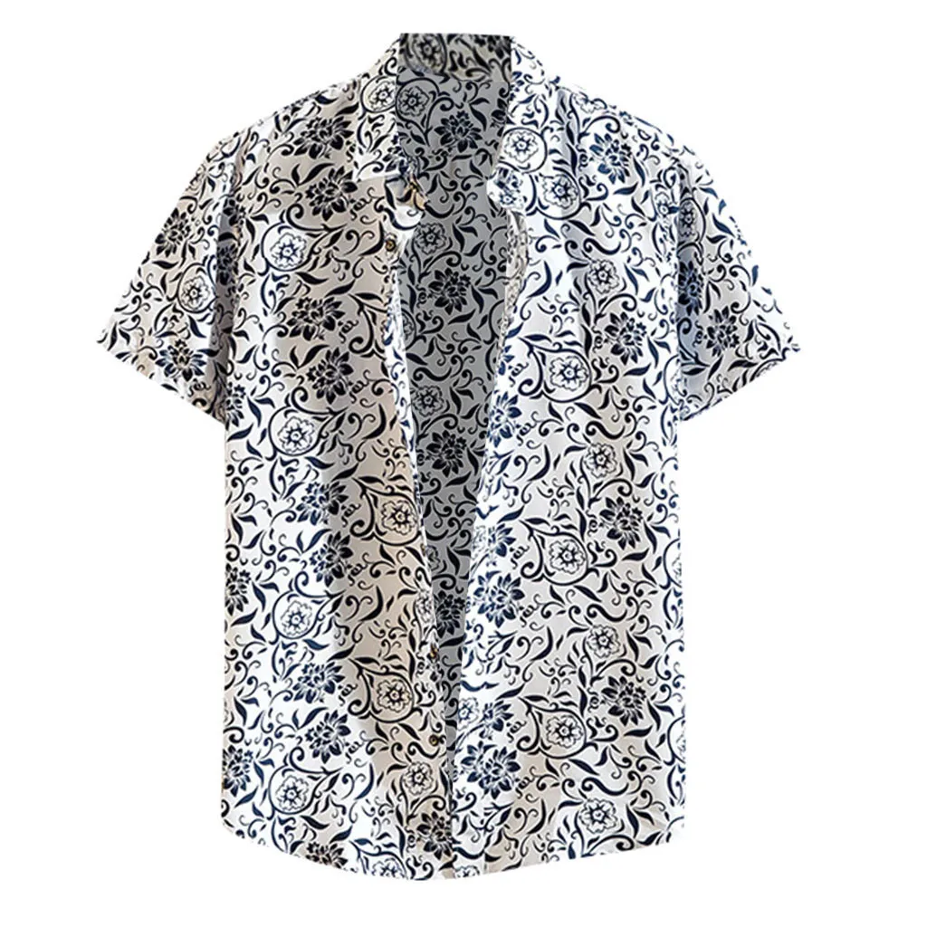 Мужская рубашка с коротким рукавом Camisa Masculina Свободная Повседневная M 5XL лето