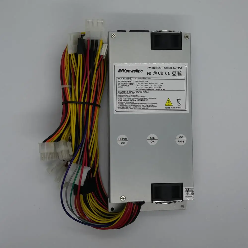 Монтируемый на стойку Номинальный 500 Вт блок питания PSU 1U промышленный сервер IPC power JCI-5011PP-1M1 2 вентилятора с переключателем active PFC