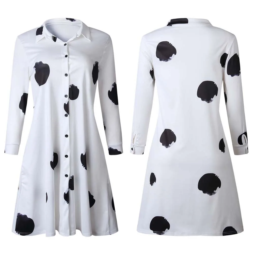 Женская мода Нью Йорк шоу каракули точка рубашка Тип Commuter большое свободное