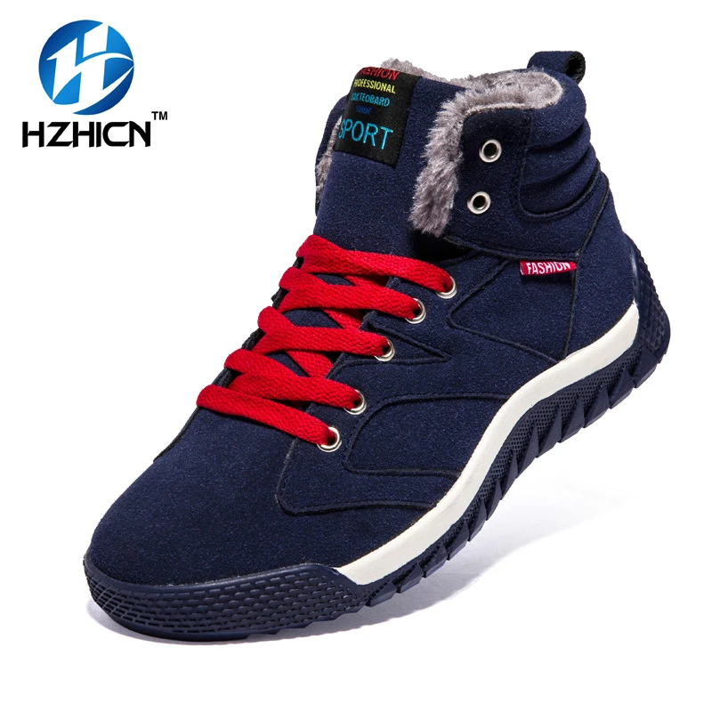 HZHICN Men Shoes Fashion Breathable Leather Mens Ankle Black Spring Lace Up Flat Casual Botas Mujer | Обувь