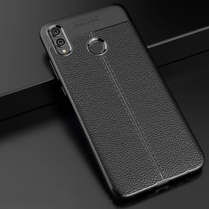 Мягкий чехол YUETUO из ТПУ на заднюю панель телефона с кожаным узором для huawei honor 8x8 x