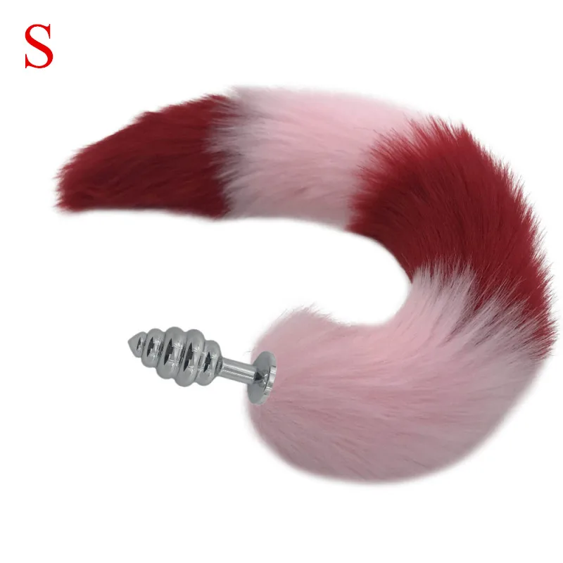 3 Size Thread Anal Plug Pink and Red Plush Fox Tail Butt Anus Dilator Stopper Massager Toy for Women H8-172C | Красота и здоровье