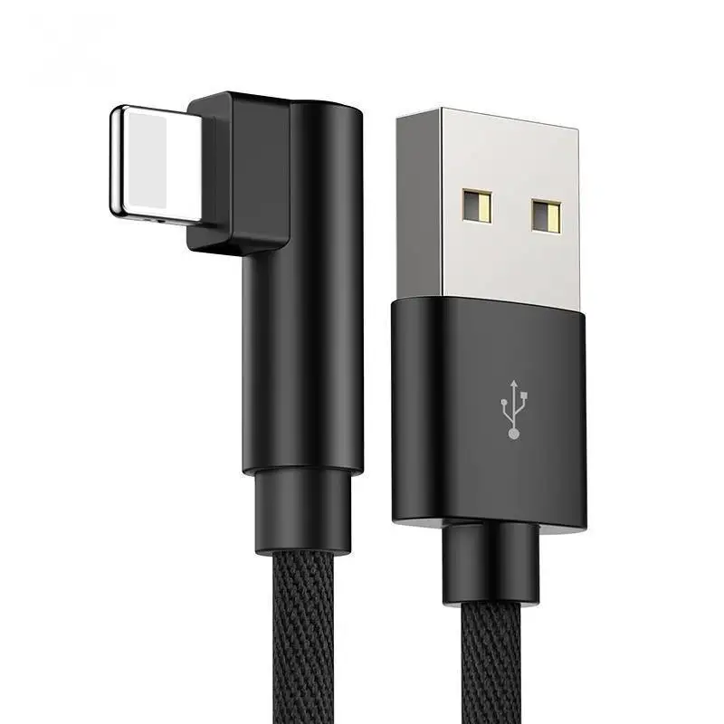 90 градусов нейлоновый USB кабель для IPhone X 6 6s 7 8 быстрой зарядки | Мобильные