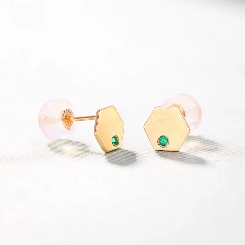 JXXGS ювелирные изделия из 14-каратного золота с натуральный изумруд серьги