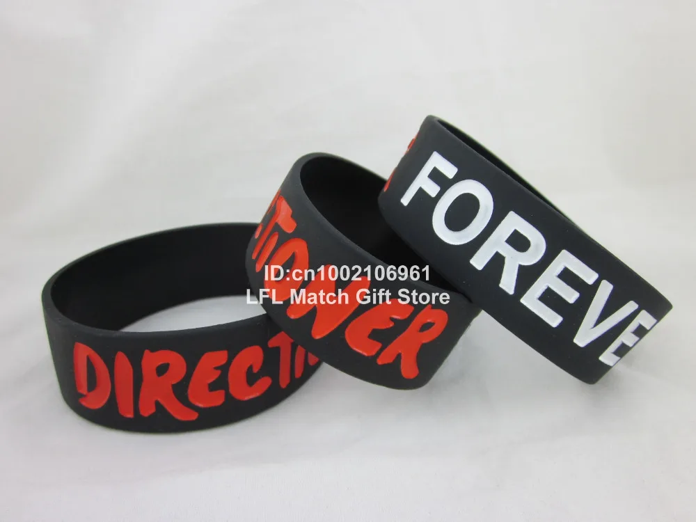 Directioner Forever One Direction bracelet promotion gift filled in colour silicon wristband 50pcs/lot free shipping | Украшения и