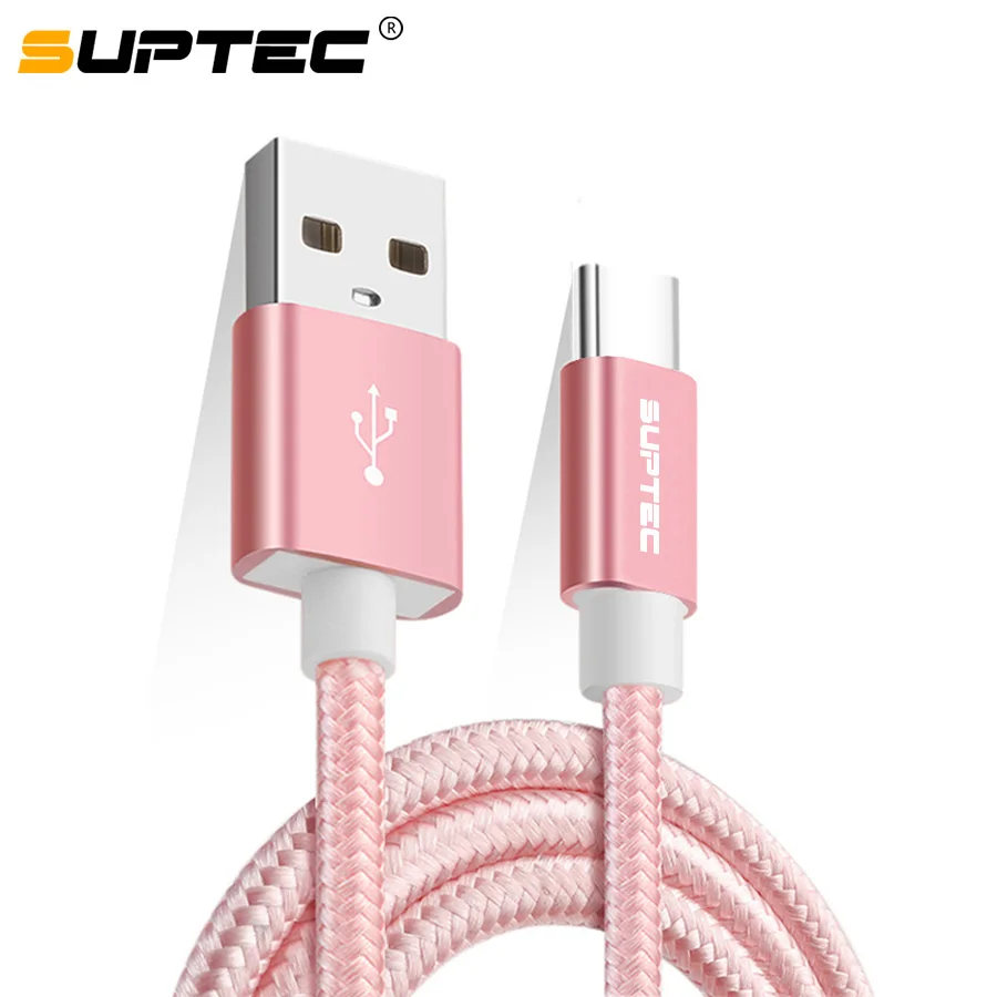 

SUPTEC New USB Type C Cable Braided Nylon Charging Data Sync USB Type C Cable for Samsung S8 S9 Xiaomi 5 4C Huawei P10 P20 USB-C