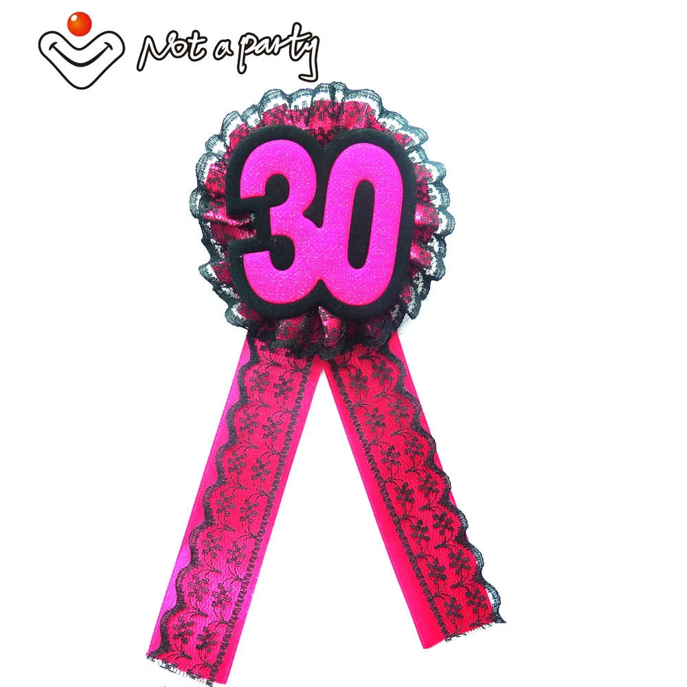 Blackpinklace30 Вечерние эмблема на ткани кружева ленты украшения свадебное событие булавка круглая кнопка в форме сердца ребенка душ матери быть на день рождения взрослого возраста - Цвет: Blackpinklace30