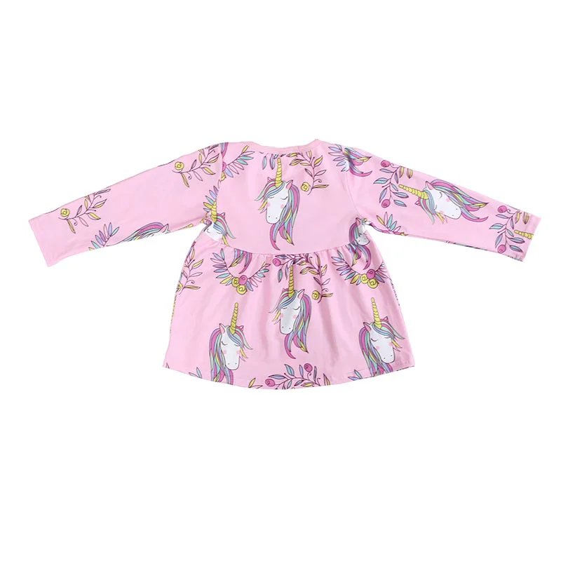 2017 Kaiya Angel Hot Gril Shirts Cottons Fashion Kids Long Sleeved Tshirts Winter Children's Clothing Unicorn Cartoon Pink Tops | Мать и