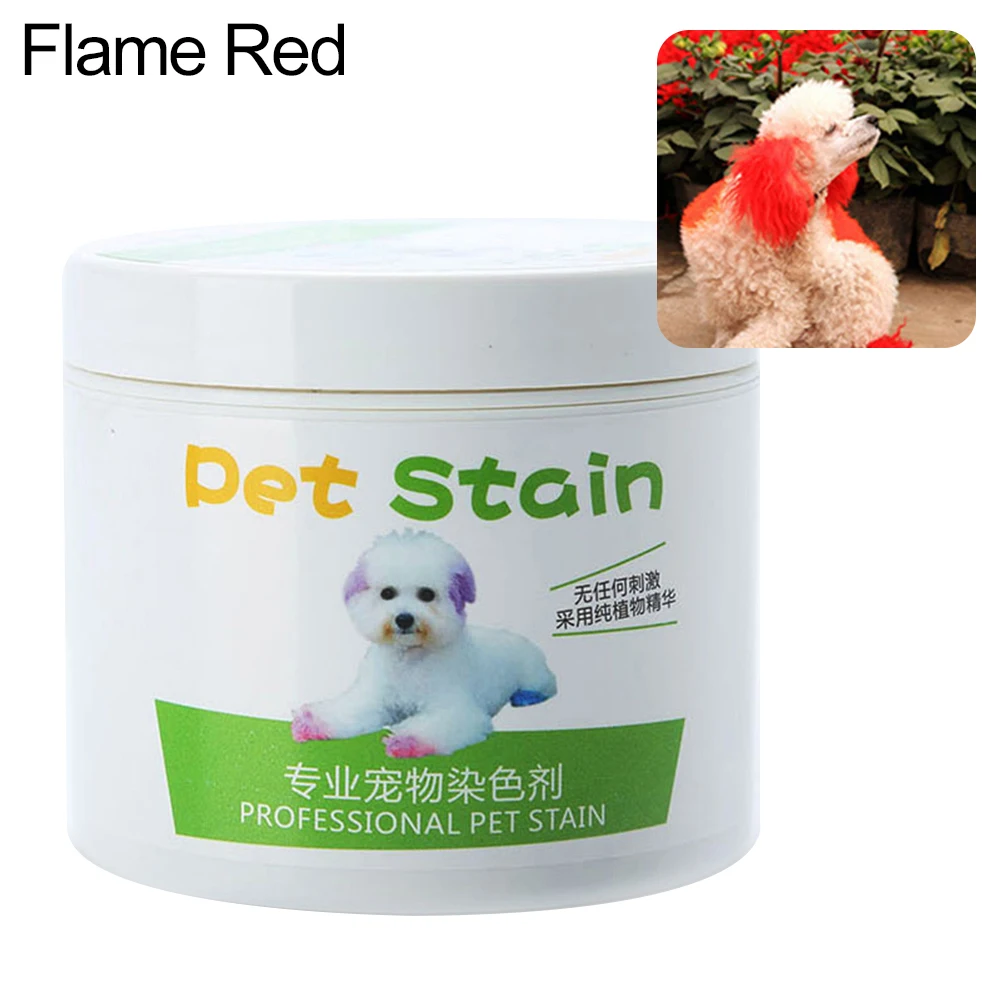 Flame Red 1Pc 100ml Professional Hair Dye Gel for Dogs Pet Stain Anti Allergic Cat Dog Hair Dye Cream Coloring Agent DIY dyeing wax - Цвет: Flame Red
