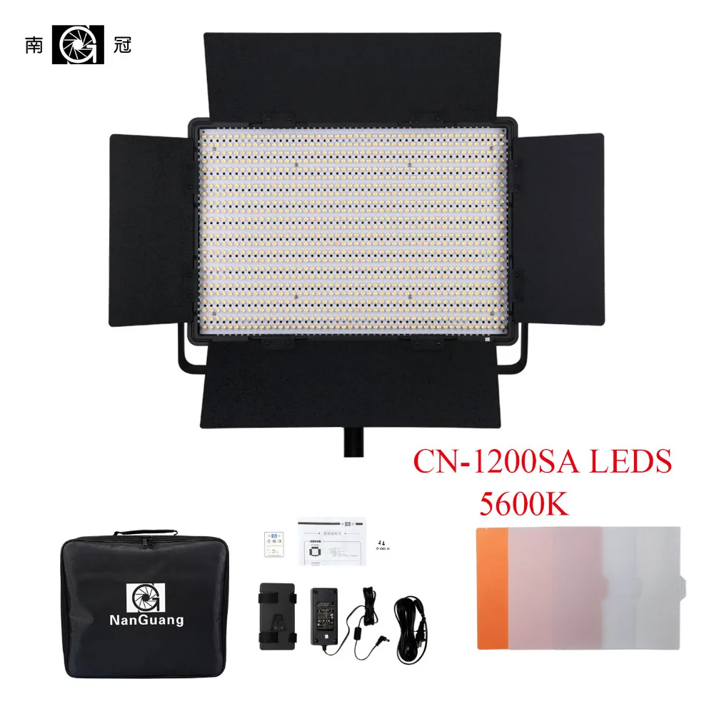 

Nanguang CN-1200SA LEDS 5600K 10300 Lux LED Video Studio Light Panel for Camera Video + V Lock Battery Mount Extreme CRI RA 95