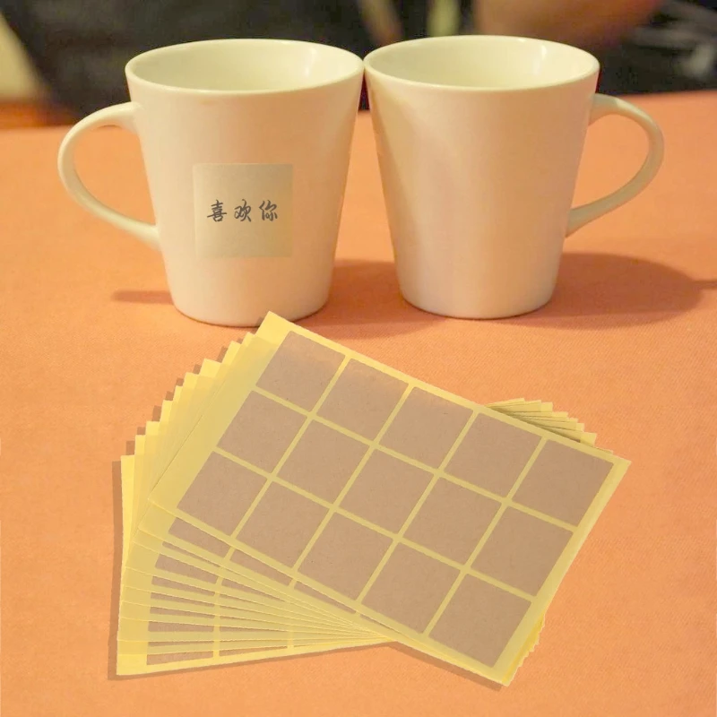 

ПВХ клей 120 шт. Пустые Квадратные крафтовые упаковочные уплотнения крафт-Наклейка Для Запечатывания Этикеточная Бумага DIY