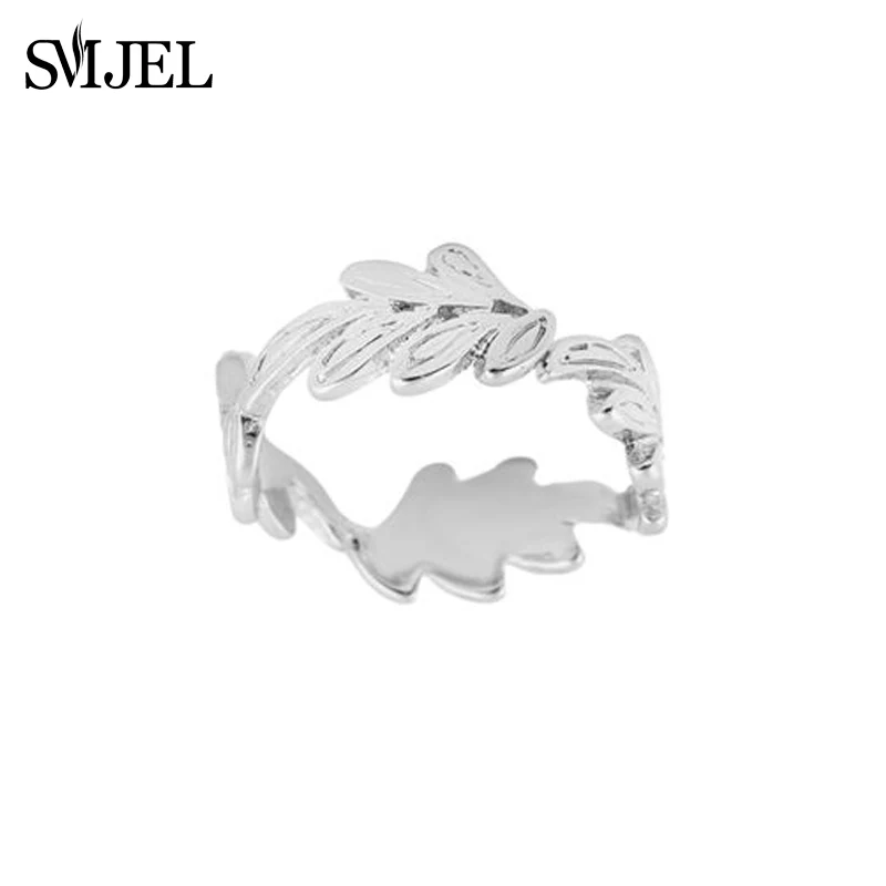 Silver Ring SMJEL модные кольца в стиле панк, кольца со стрелой на кончик пальца для женщин, обручальное кольцо в стиле бохо, регулируемое кольцо с Луной, звездой, растительным листом, ювелирные изделия на палец - Цвет основного камня: Silver Ring