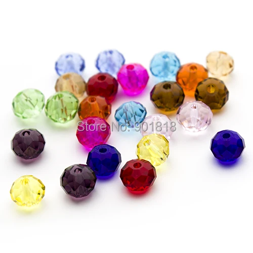 100Pcs Mixed Faceted Crystal Acrylic Round Spacer Beads Dia. 4 6 8mm Pick Size For DIY Jewelry F2351 | Украшения и аксессуары