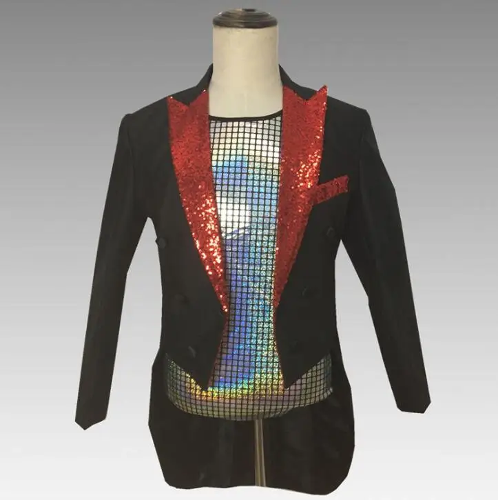 Черный блейзер с блестками мужские костюмы дизайнерские куртки сценические