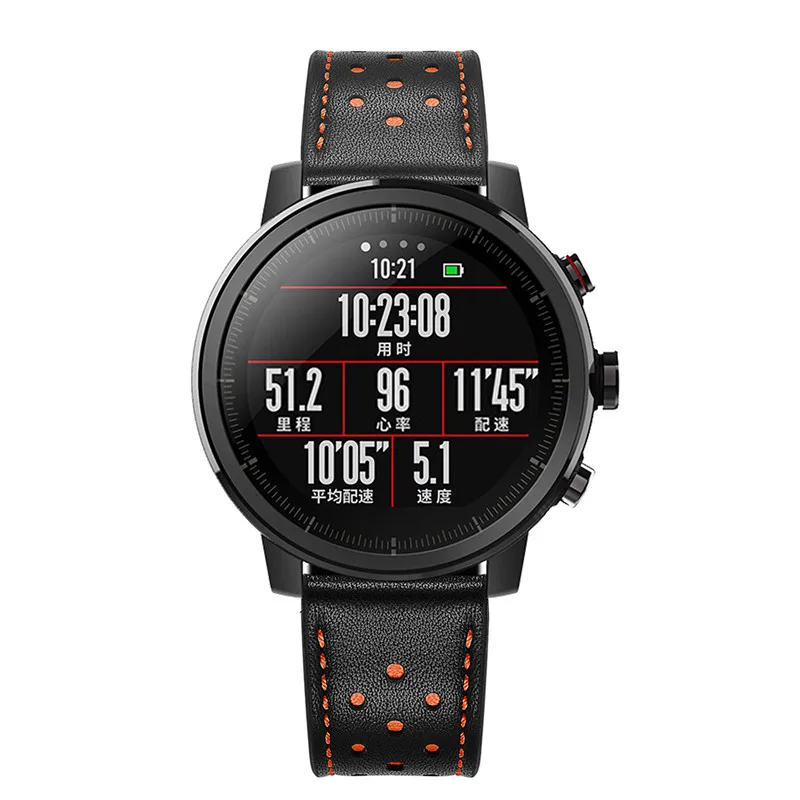 8В1 ремешок для оригинального Xiaomi Huami Amazfit Stratos 2 кожаный smartwatch Браслет зарядное