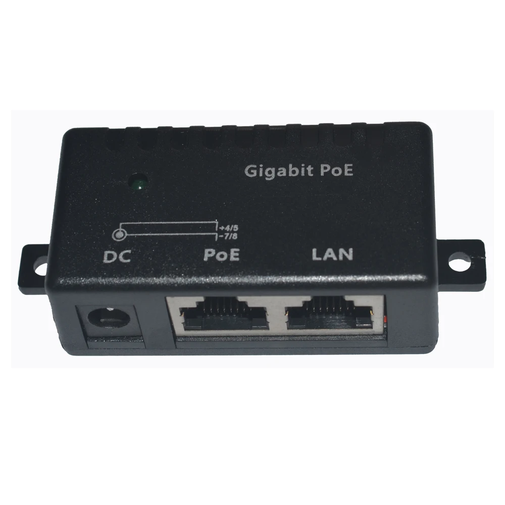 10/100/1000 1 портовый гигабитный настенный адаптер питания через Ethernet PoE инжектор 12