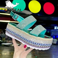 lazyseal platform shoes sandals women summer buckle flat beach bling footwear 2020 fashion shoes women for ladies buty damskie