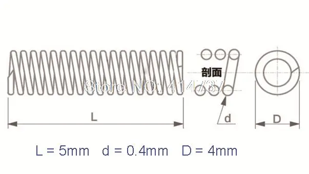 

50pcs 0.4*4*5mm 0.4*5mm 0.4mm stainless steel Small spot spring wire micro spring compression spring pressure spring OD=4mm