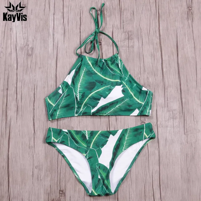 Женский купальник бикини KayVis винтажный в стиле ретро с высокой горловиной