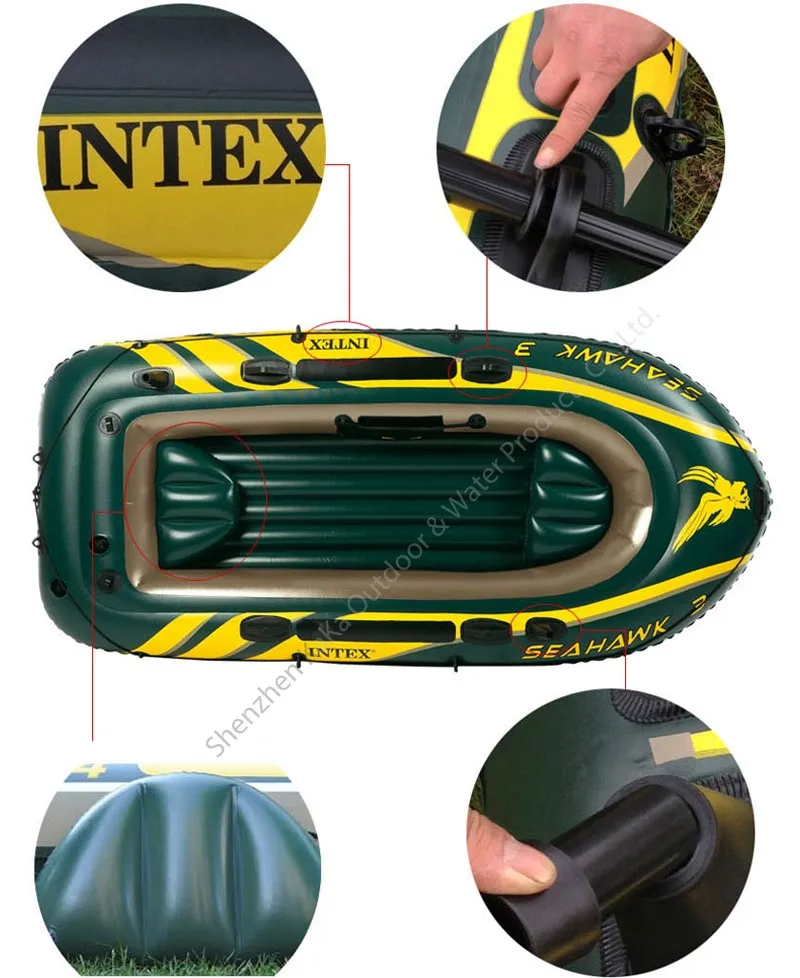 236*114*41 см 2 человека Intex Seahawk надувная лодка для рыбалки пвх лодка весло для рыбалки ручной насос мотор ракетка лодка плот A06005