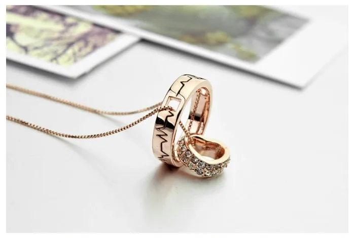 Новинка 2020 оригинальная цепочка с подвеской в виде кольца и сердца от