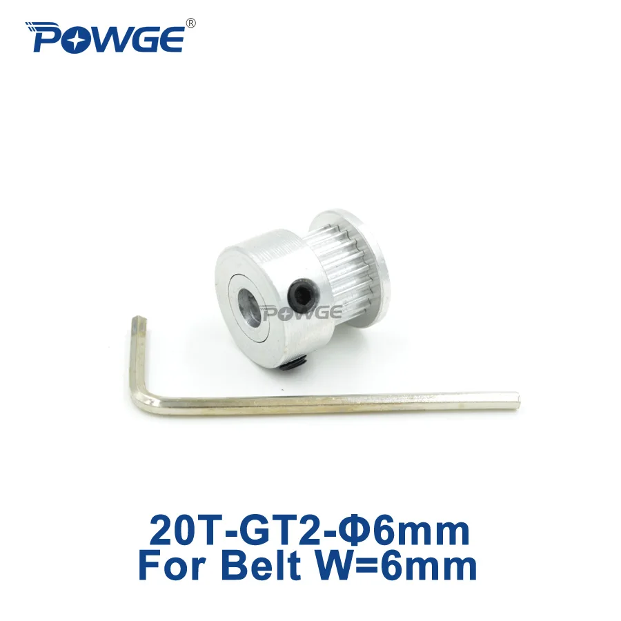 Зубчатый шкив POWGE 2M 2GT 20 зубьев отверстие 6 мм ширина 2MGT GT2 точность