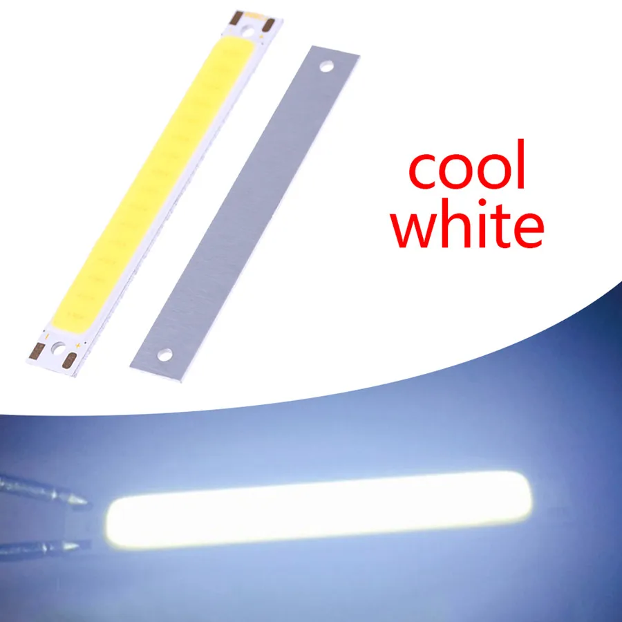White 60x8 мм DC 3 в светодиодный светильник COB полоса 3,7 в чип на плате 60 мм Теплый Холодный белый синий красный цвет 1 Вт Светодиодный светильник для COB рабочих ламп DIY - Испускаемый цвет: White